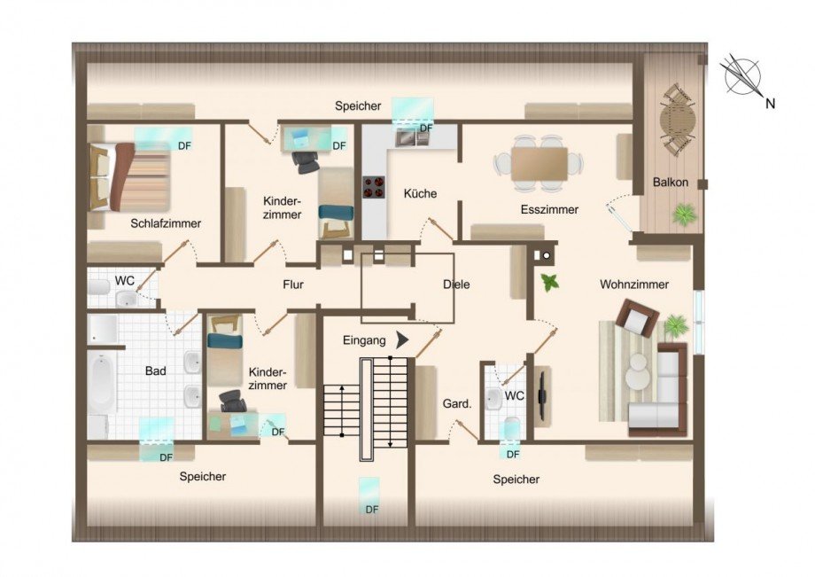 Grundriss RI Dachgeschosswohnung Neubeuern