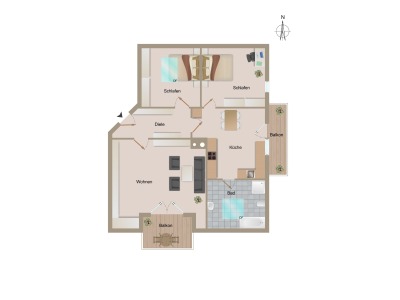 image Dachgeschosswohnung Bruckm�hl-Heufeld