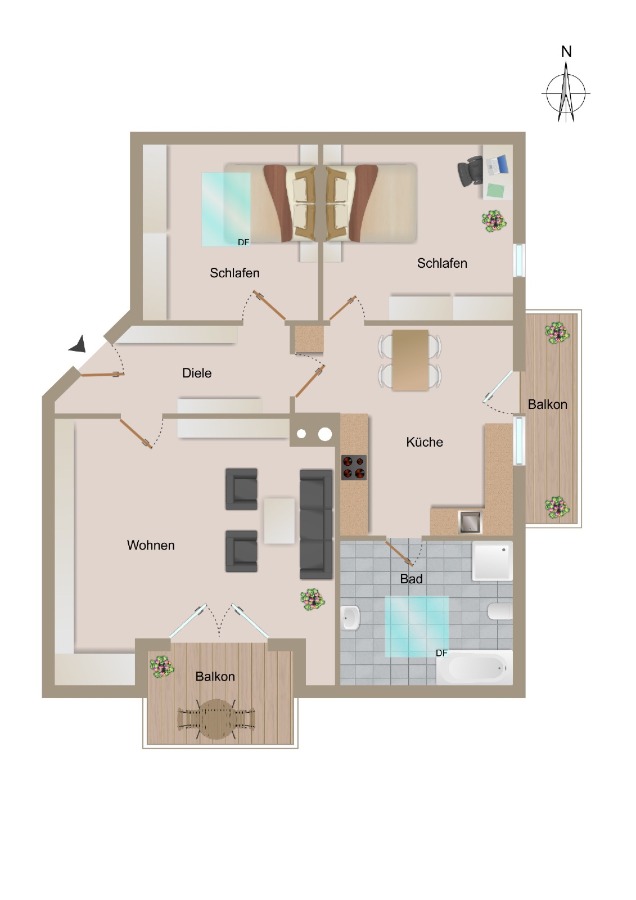 image Dachgeschosswohnung Bruckm�hl-Heufeld