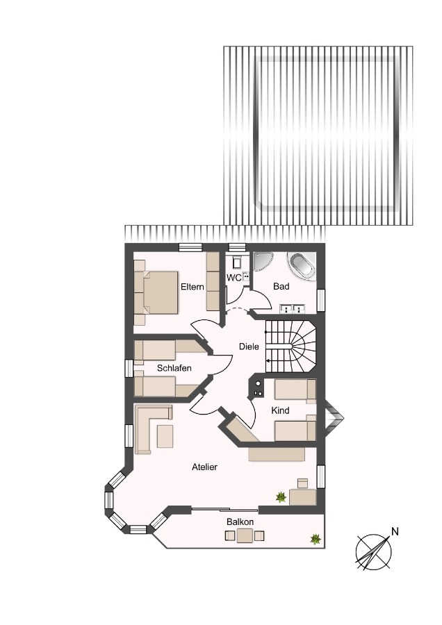 Obergeschoss Einfamilienhaus Samerberg